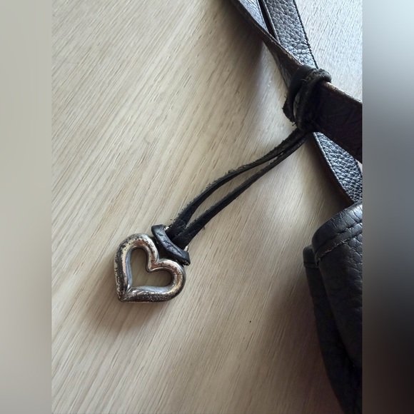 Vtg Brighton Leather Handbag Purse Crossbody Shoulder Bag Black Moc Croc - Picture 8 of 12